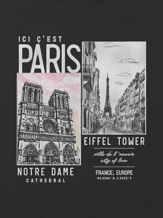Kinder-T-Shirt mit Paris-Fotografie-Grafik und kastenförmigem Crop