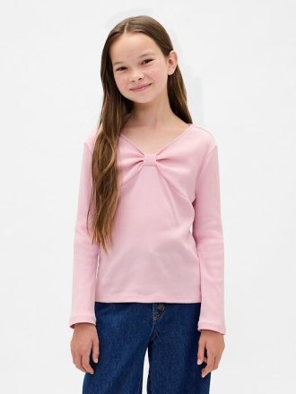 Kinder T-Shirt mit Schleife am Hals