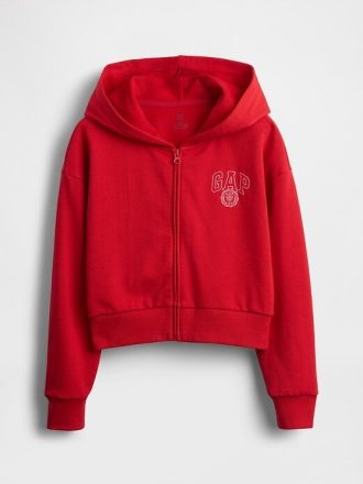 Kinder VintageSoft Crop Hoodie mit Reißverschluss