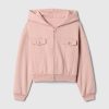 Kinder VintageSoft Crop Hoodie mit Reißverschluss