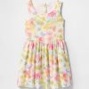 Kinderkleid aus Leinen-Baumwolle mit Blumenmuster Kinderkleid aus Leinen-Baumwolle mit Blumenmuster