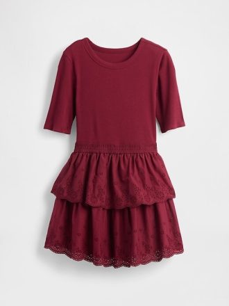 Kinderkleid mit Lochstickerei