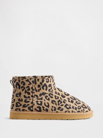 Kinderstiefel aus veganem Wildleder mit Sherpa-Futter