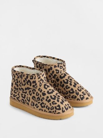 Kinderstiefel aus veganem Wildleder mit Sherpa-Futter