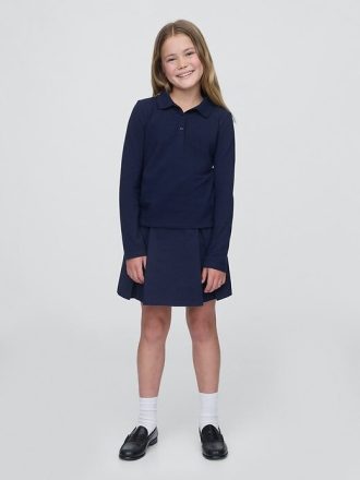 Kinderuniform, plissierter Khaki-Skort