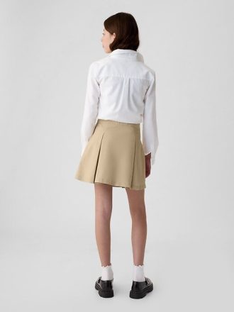 Kinderuniform, plissierter Khaki-Skort