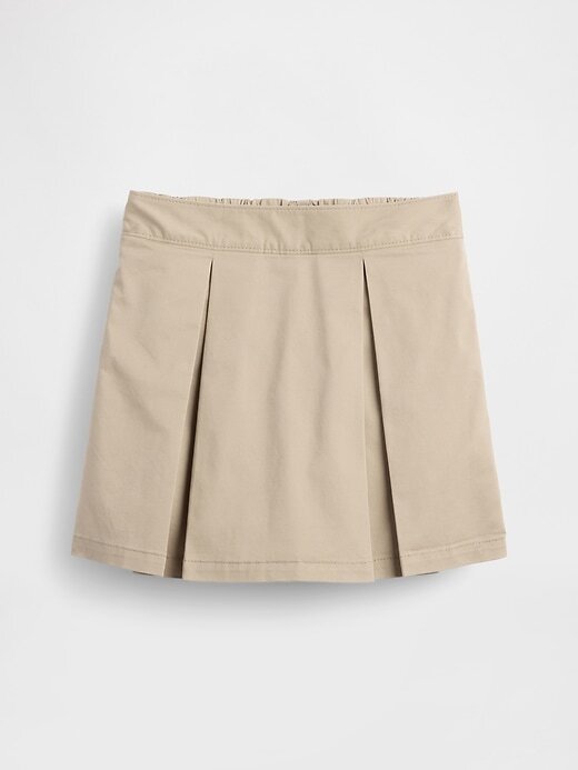 Kinderuniform, plissierter Khaki-Skort Kinderuniform, plissierter Khaki-Skort