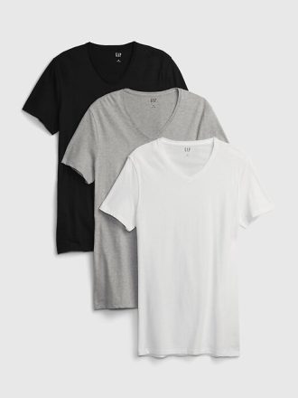 Klassisches T-Shirt mit V-Ausschnitt (3er-Pack)