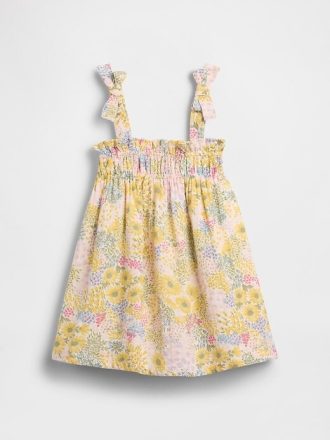 Kleid aus Baumwollgaze mit Schleifenträgern für Babys und Kleinkinder