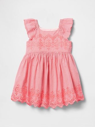 Kleid mit Lochstickerei für Babys und Kleinkinder