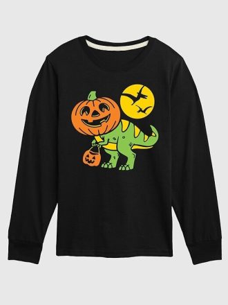 Kleinkind T-Rex Kürbiskopf Langarm T-Shirt