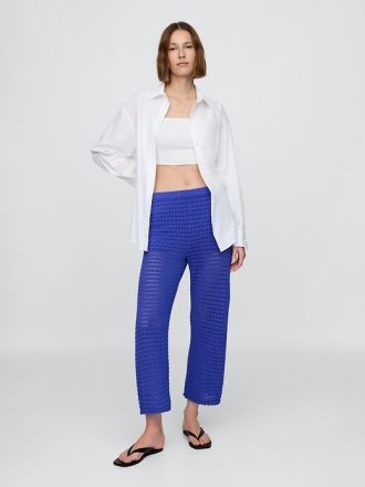Knöchelhose aus 100 % Baumwolle mit Häkeldetails