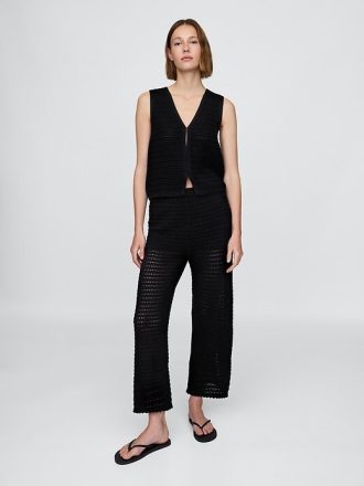 Knöchelhose aus 100 % Baumwolle mit Häkeldetails