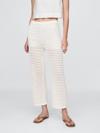 Knöchelhose aus 100 % Baumwolle mit Häkeldetails