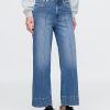 Knöchellange Jeans mit weitem Bein und hohem Bund Knöchellange Jeans mit weitem Bein und hohem Bund