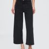 Knöchellange Jeans mit weitem Bein und hohem Bund Knöchellange Jeans mit weitem Bein und hohem Bund
