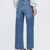 Knöchellange Jeans mit weitem Bein und hohem Bund Knöchellange Jeans mit weitem Bein und hohem Bund
