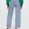 Knöchellange Jeans mit weitem Bein und hohem Bund Knöchellange Jeans mit weitem Bein und hohem Bund
