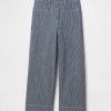 Knöchellange Jeans mit weitem Bein und hohem Bund Knöchellange Jeans mit weitem Bein und hohem Bund