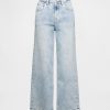 Knöchellange Jeans mit weitem Bein und hohem Bund Knöchellange Jeans mit weitem Bein und hohem Bund