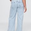Knöchellange Jeans mit weitem Bein und hohem Bund Knöchellange Jeans mit weitem Bein und hohem Bund