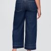 Knöchellange Jeans mit weitem Bein und hohem Schritt Knöchellange Jeans mit weitem Bein und hohem Schritt