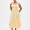 Korsett-Midikleid mit Nähten aus Leinenmischung Korsett-Midikleid mit Nähten aus Leinenmischung