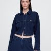 Kurze French-Terry-Jeansjacke mit Symbol Kurze French-Terry-Jeansjacke mit Symbol