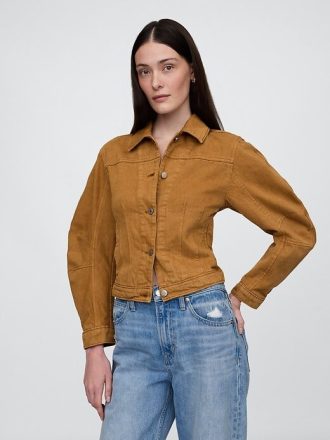 Kurze Jacke mit Fassärmeln