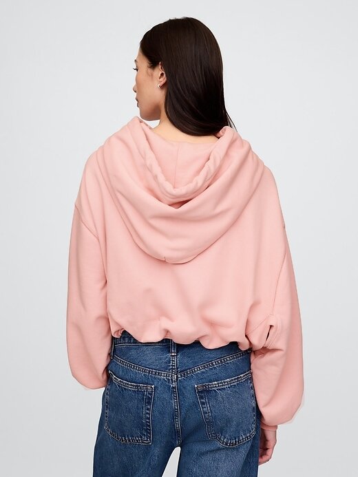 Kurzer Bubble-Hoodie aus schwerem French Terry Kurzer Bubble-Hoodie aus schwerem French Terry