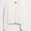 Kurzer Cardigan aus flauschigem Pointelle-Gewellt Kurzer Cardigan aus flauschigem Pointelle-Gewellt