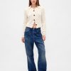 Kurzer Cardigan-Pullover mit Kragen aus 100 % Baumwolle Kurzer Cardigan-Pullover mit Kragen aus 100 % Baumwolle