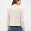 Kurzer Cardigan-Pullover mit Kragen aus 100 % Baumwolle Kurzer Cardigan-Pullover mit Kragen aus 100 % Baumwolle