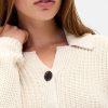 Kurzer Cardigan-Pullover mit Kragen aus 100 % Baumwolle Kurzer Cardigan-Pullover mit Kragen aus 100 % Baumwolle