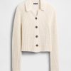 Kurzer Cardigan-Pullover mit Kragen aus 100 % Baumwolle Kurzer Cardigan-Pullover mit Kragen aus 100 % Baumwolle