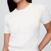 Kurzer Pullover aus 100 % Baumwolle mit Zopfmuster
