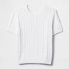 Kurzer Pullover aus 100 % Baumwolle mit Zopfmuster