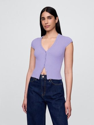 Kurzer Rippen-Cardigan