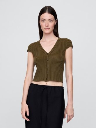 Kurzer Rippen-Cardigan