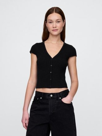 Kurzer Rippen-Cardigan