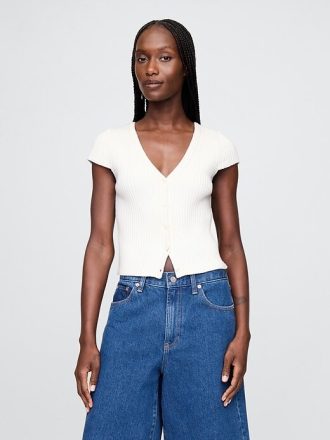 Kurzer Rippen-Cardigan