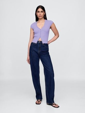 Kurzer Rippen-Cardigan