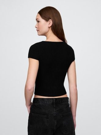 Kurzer Rippen-Cardigan