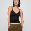 Kurzes Camisole aus Waffelstrick mit Spitzenbesatz Kurzes Camisole aus Waffelstrick mit Spitzenbesatz