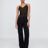 Kurzes Camisole aus Waffelstrick mit Spitzenbesatz Kurzes Camisole aus Waffelstrick mit Spitzenbesatz