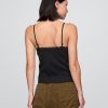 Kurzes Camisole aus Waffelstrick mit Spitzenbesatz Kurzes Camisole aus Waffelstrick mit Spitzenbesatz