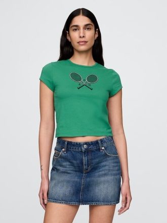 Kurzes Grafik-T-Shirt