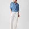 Kurzes Jeanshemd