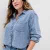 Kurzes Jeanshemd