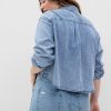 Kurzes Jeanshemd